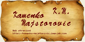 Kamenko Majstorović vizit kartica